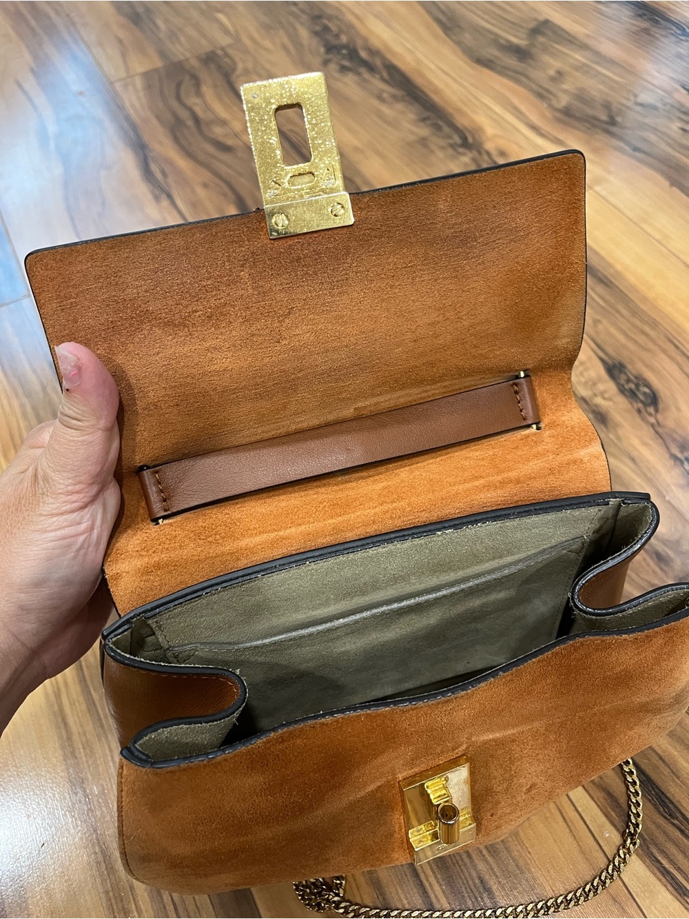 Chloé Suede & Leather Saddle Bag in Brown - Picture 4 of 7